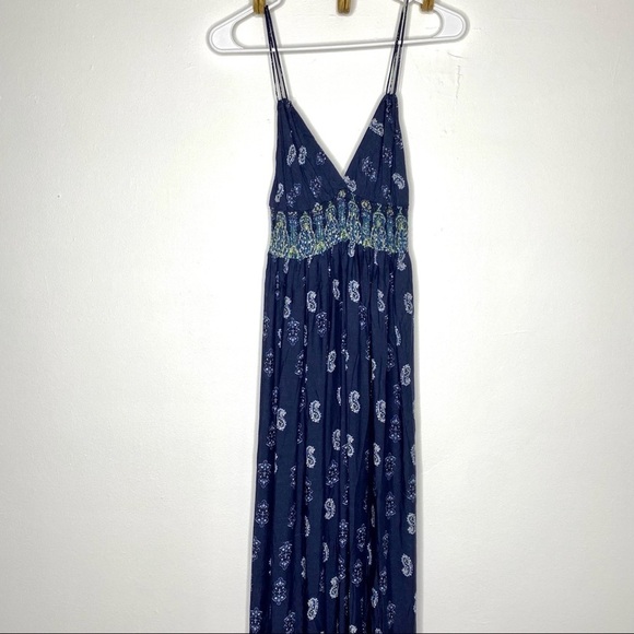 Urban Coco Blue Paisley Maxi Dress with Spaghetti Straps – Size Small - Picture 6 of 8